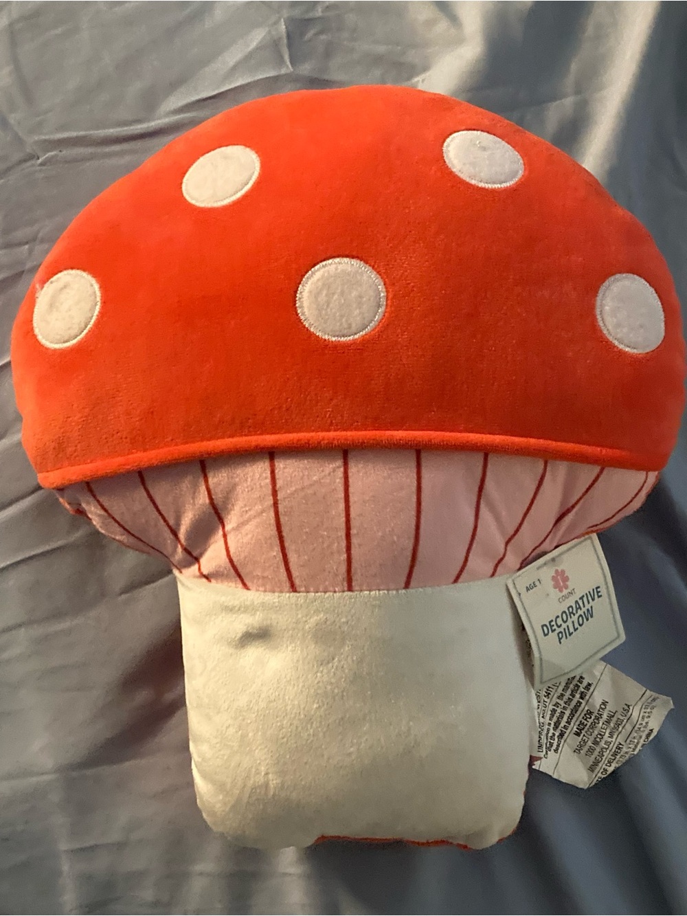 Decorative Orange & White Mushroom Plush Pillow - Kids Accessories